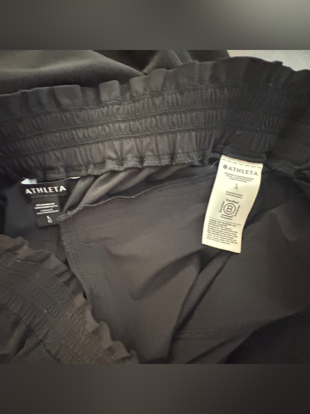 Athleta Savannah Skirt Black Midi Elastic Waist Travel L Large EUC - Picture 6 of 7